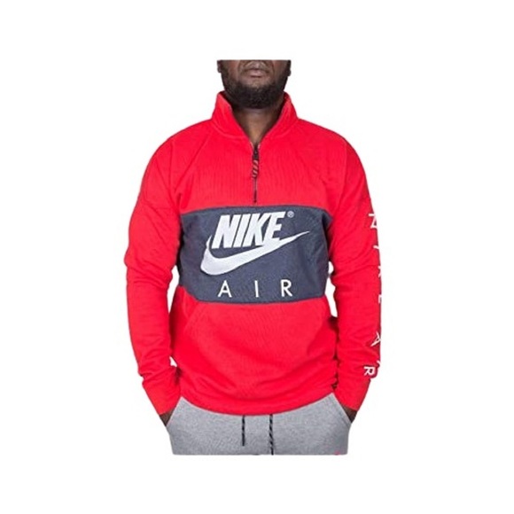 Nike Mens Nsw Air Half Zip Closure Sweatshirt Size Red 3XL